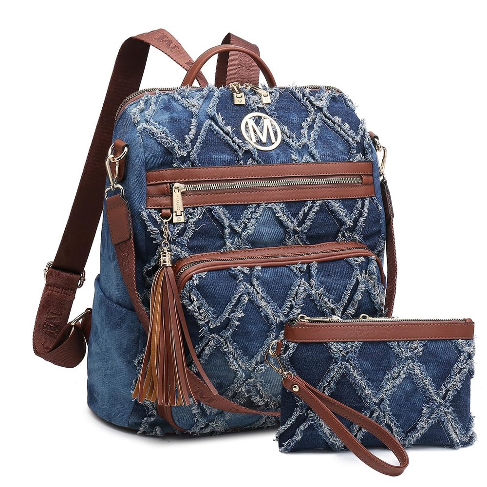 MKP Women Fashion Backpack Purse Jean Denim Handbag Rucksack Travel College🙃